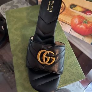 fashion leather slides
